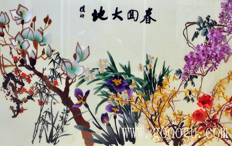 春回大地、萬物復(fù)蘇精品刺繡壁畫！